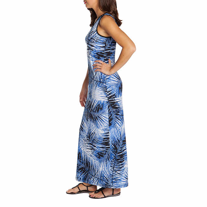 Mario Serrani Ladies' Maxi Dress, Blue Palm Print - oddros.shop