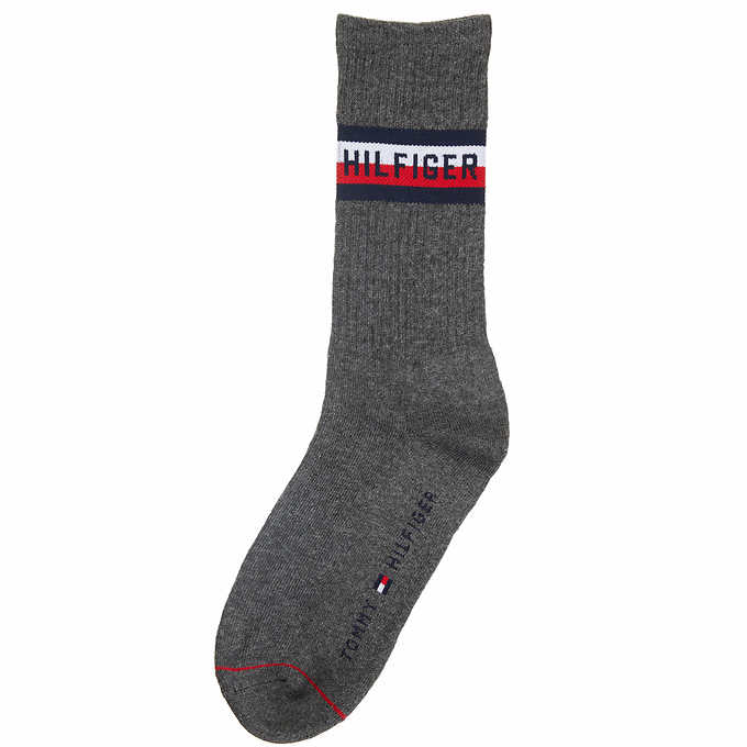 Tommy Hilfiger Men's Crew Sock,  White (6-Pair)