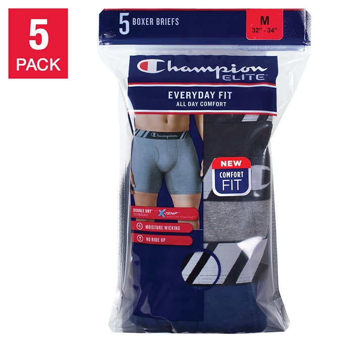 Champion Men's Boxer Brief, Medium (5-pack)
