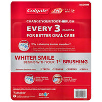 Colgate 360 Advanced Optic White Toothbrush, Medium (6-Pack) - oddros.shop