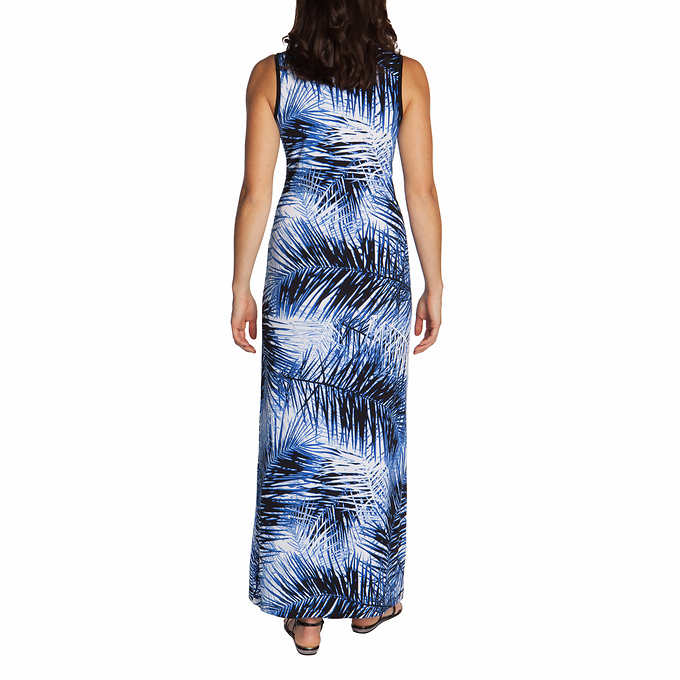 Mario Serrani Ladies' Maxi Dress, Blue Palm Print - oddros.shop