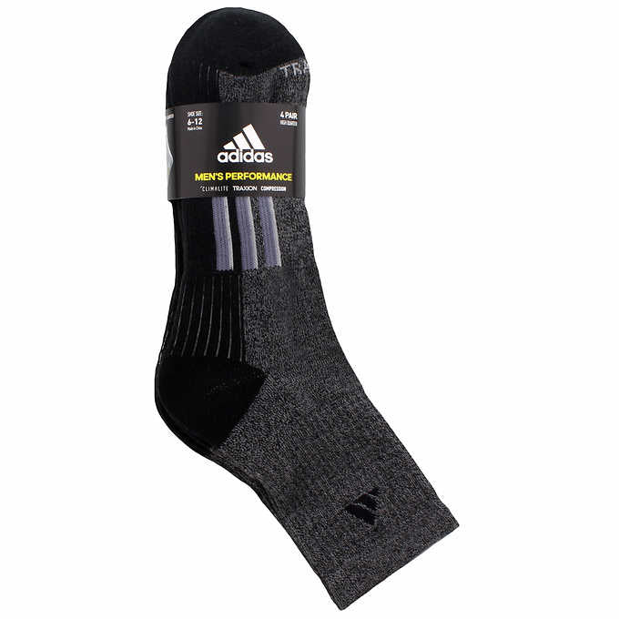 Adidas Men's High Quarter Sock - Black & Grey (4-Pair) - oddros.shop