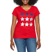 St. John's Bay Short Sleeve Americana V Neck Tee - Plus - oddros.shop