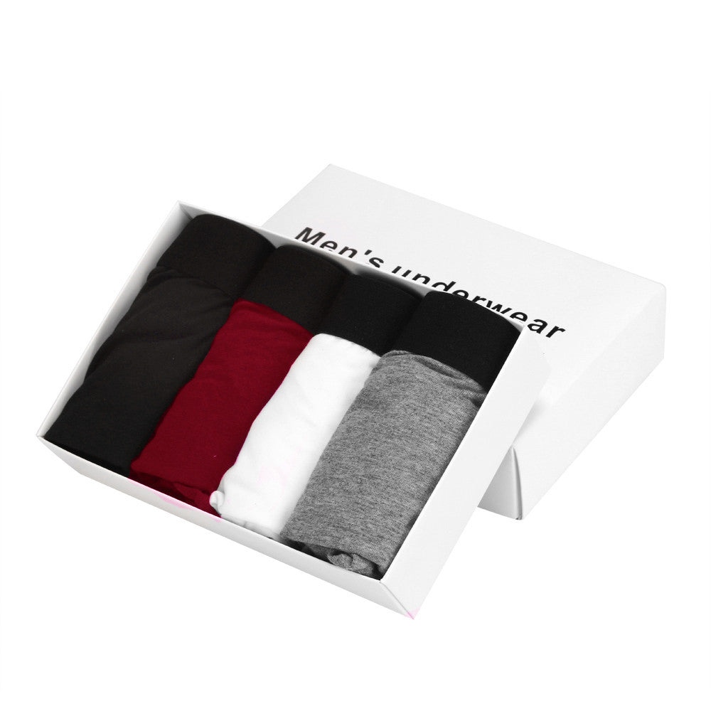 Men's Underwear Bulge Pouch Trunks Boxer Briefs Soft Shorts Underpants (4 Pcs) - oddros.shop