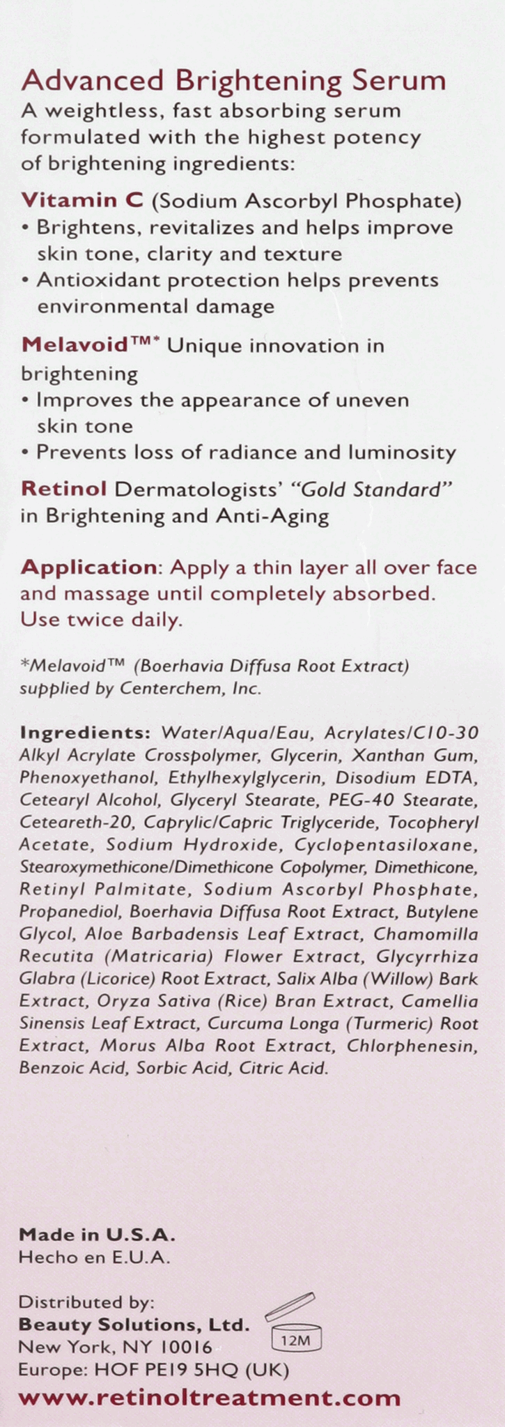 RETINOL Advanced Brightening Serum, 1 fl. oz. (30ml) - oddros.shop