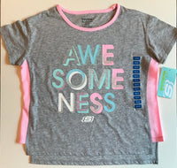 Skechers Girls Active Sport Tee Shirt “Awe Some Ness” (Size 4) - oddros.shop