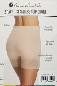 Gloria Vanderbilt Ladie's Slip Short (2-Pack)