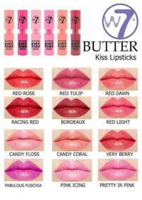 W7 COSMETICS Butter Kiss Lipstick - Red Tulip, 0.10 Oz (3g) - oddros.shop