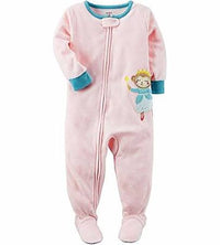 Carter's Baby Girl's Fleece Zip Front Sleep - Monkey Footless Pajama, 1-Piece - oddros.shop