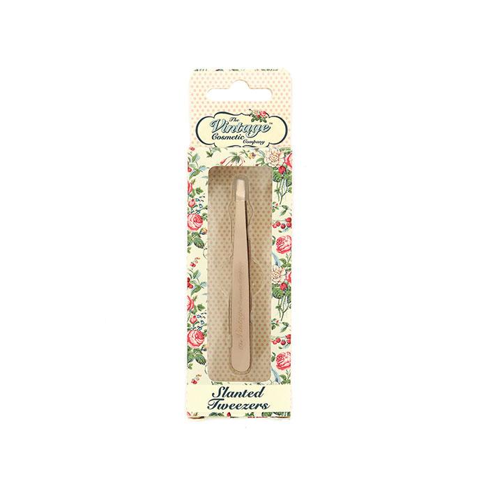 The Vintage Cosmetic Company Slanted Tweezer, Rose Gold - oddros.shop