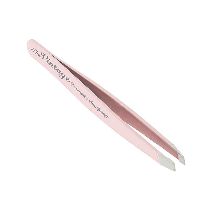 The Vintage Cosmetic Company Slanted Tweezers Soft Touch - Pink - oddros.shop