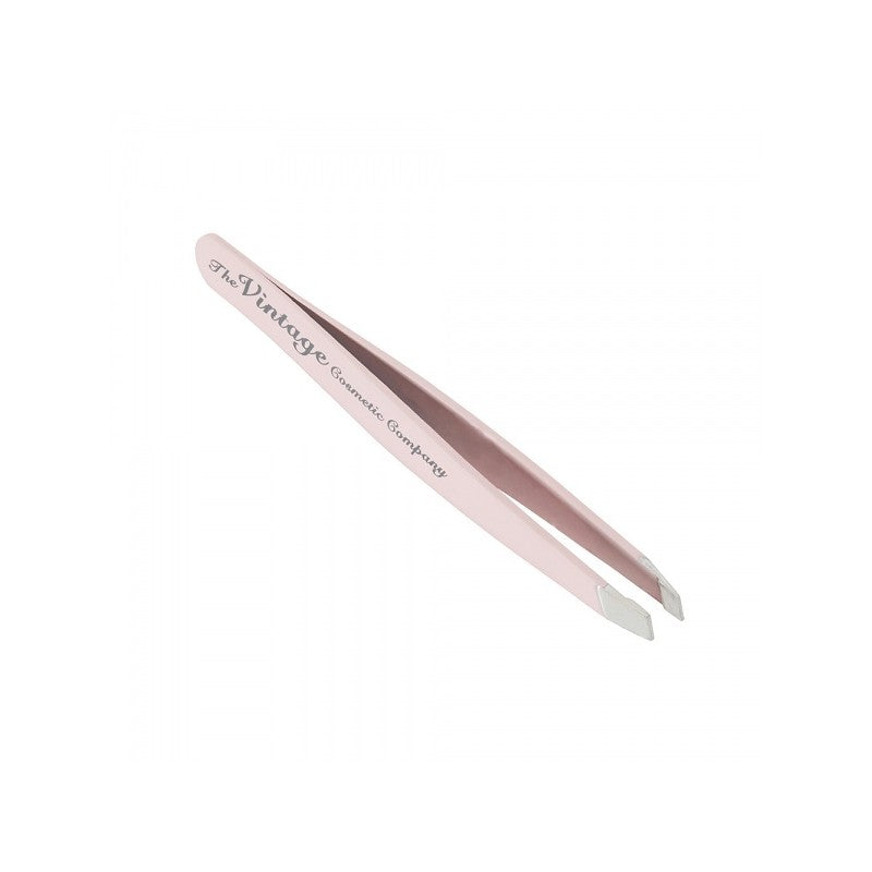 The Vintage Cosmetic Company Slanted Tweezers Soft Touch - Pink - oddros.shop