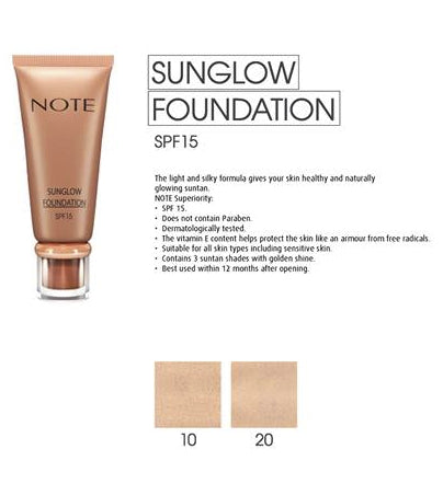 NOTE COSMETICS SunGlow, SPF 15 - Foundation NO. 10 - oddros.shop